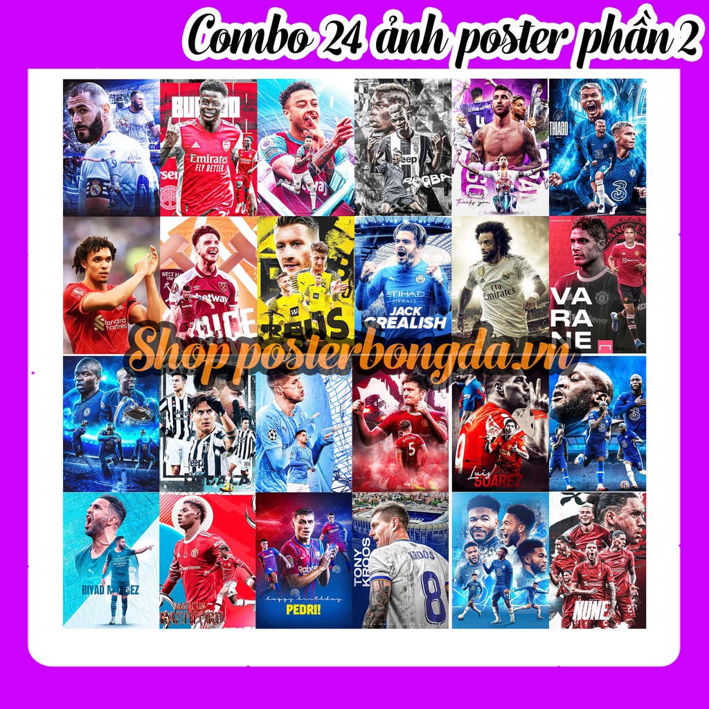 Combo 24 Poster Ảnh Dán Tường Cầu Thủ Bóng Đá Cực Rẻ Phần 2
