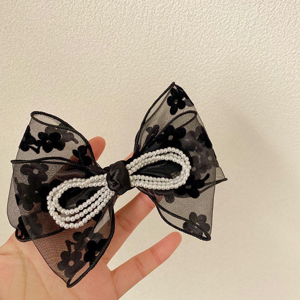 Kẹp Tóc Đuôi Ngựa Bằng Vải Organza Hình Hoa Phong Cách Vintage Hàn Quốc Cho Nữ