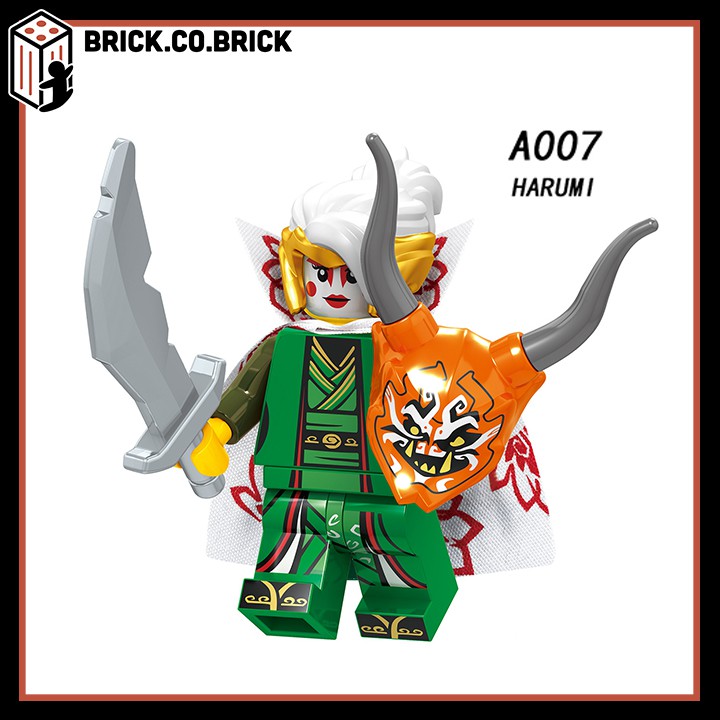 A007 A011 A015 - Đồ chơi lắp ráp minifigures nhân vật lego ninja đeo mặt nạ ultra violet, harumi, misako