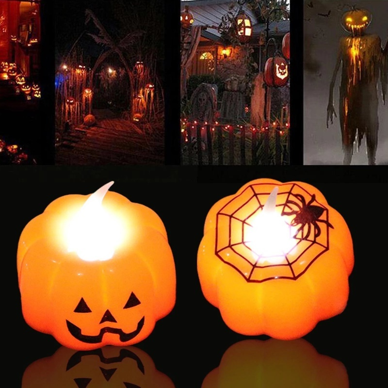 Đèn Nến / Đèn LED Hình Bí Ngô Trang Trí Halloween