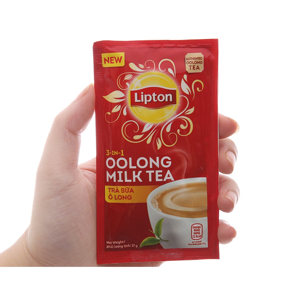 Trà sữa ô long Lipton 3 trong 1 hộp 136g (8 túi x 17g)