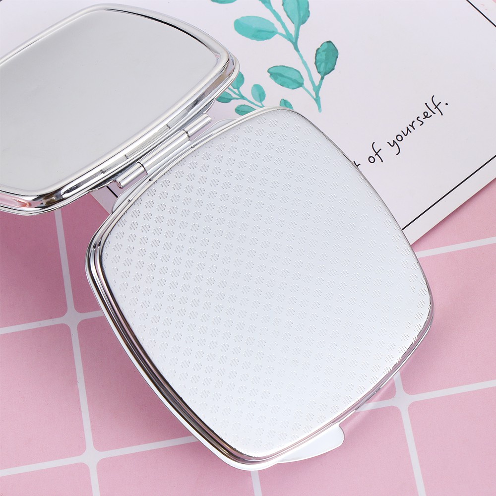 DIACHA Fashion Makeup Mirror Easy To Open Compact Folding Round Heart Shaped Portable Double-sided New Pocket Makeup Tools Women Lady Metal Rose