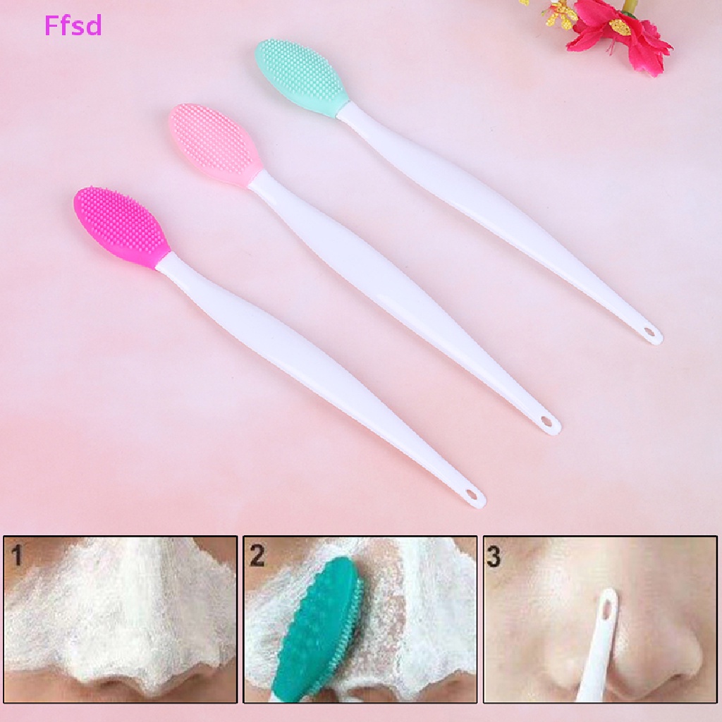 {Ffsd} Bàn Chải Silicone Rửa Mặt Tẩy Tế Bào Chết Loại Bỏ Mụn Đầu Đen Làm Đẹp Bán Chạy