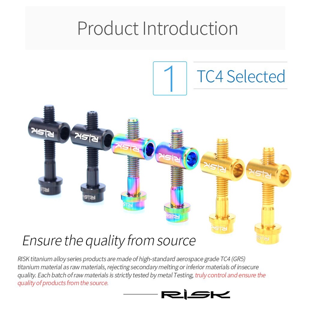 Set 2 Ốc Vít Hợp Kim Titan M5*30/40MM Cố Định Yên Xe Đạp Địa Hình