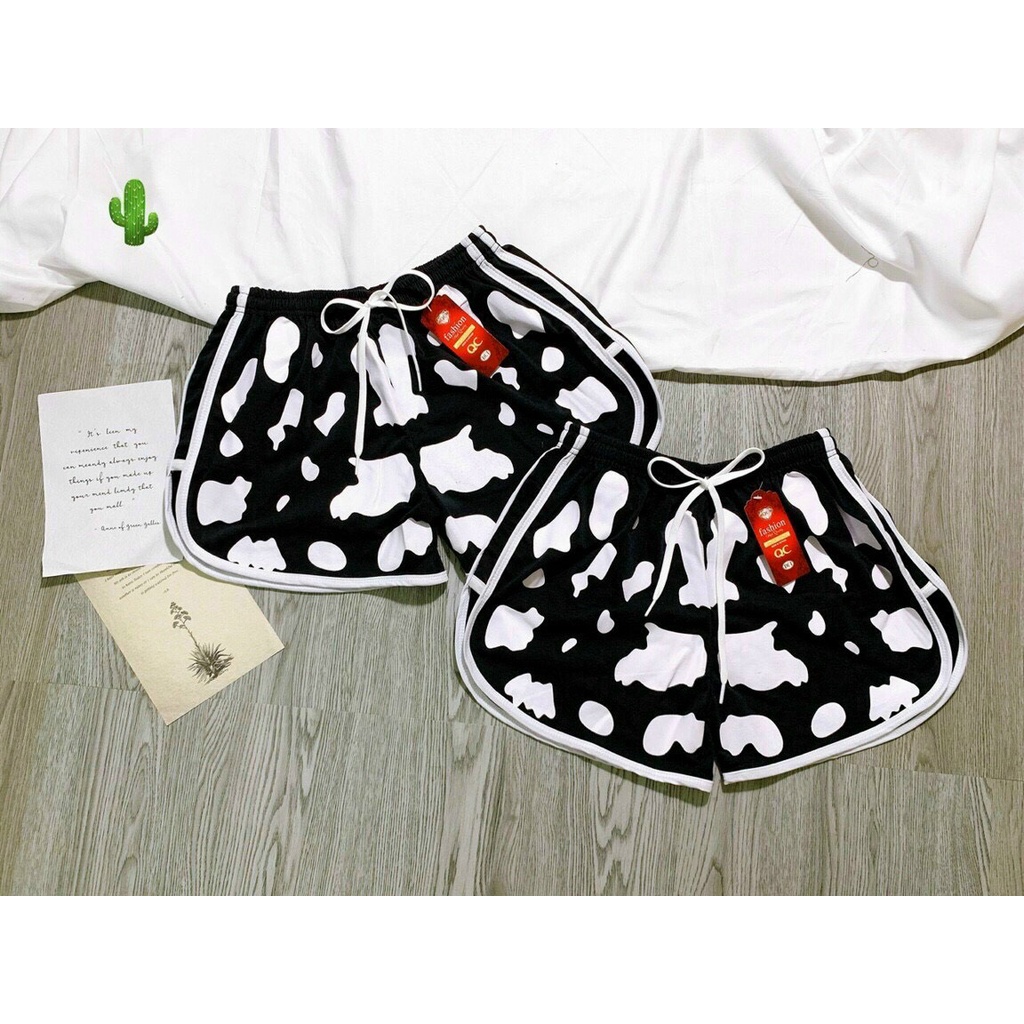 Quần shorts đùi thể thao phối màu bò sữa xinh xinh , chất thun da cá mềm mịn ( ảnh thật )