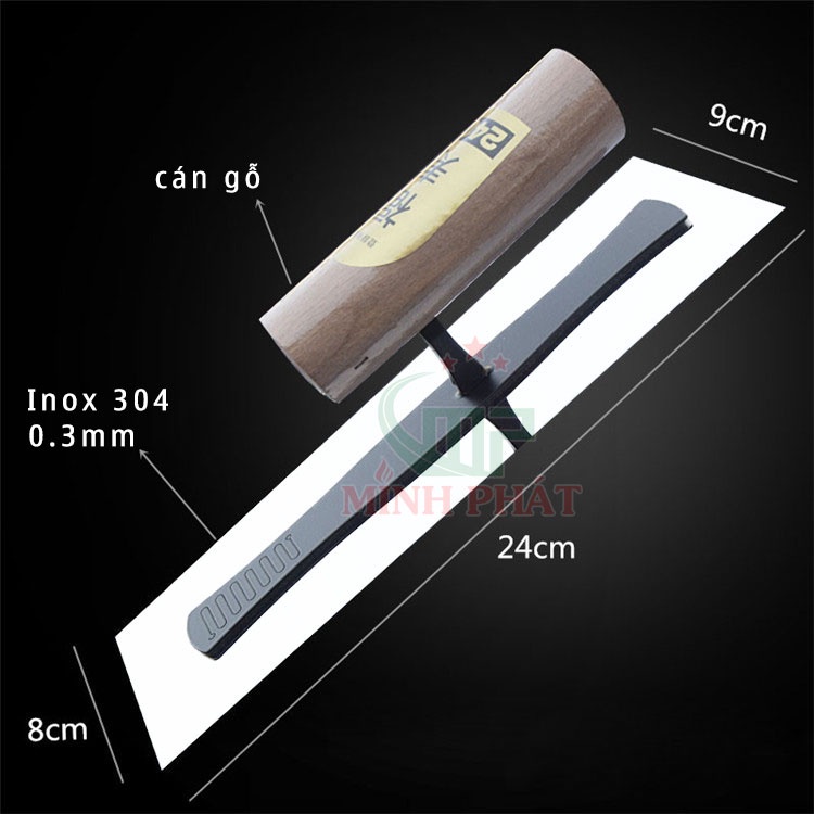 Dao trét bột inox 304 hàng nhập khẩu chính hãng, dao trét inox không gỉ Minh Phát