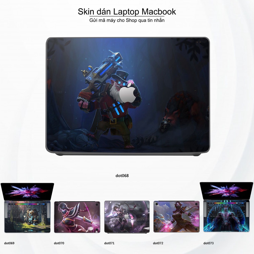 Skin dán Macbook mẫu Dota 2 (đã cắt sẵn, inbox mã máy cho shop)