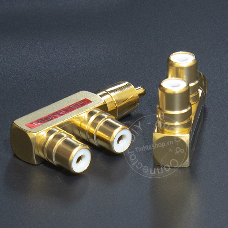 Jack chia AV 1 ra 2 đồng mạ vàng 24K 1 chiếc