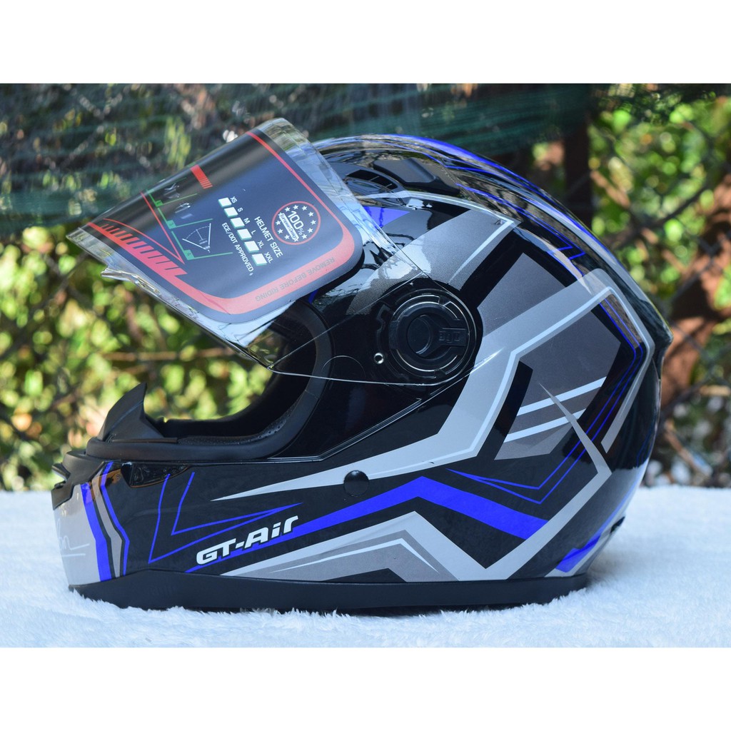 MŨ fullface AGU RACING ENERGY XANH NƯỚC + Đuôi gió AGV và sừng rồng + TÚI ĐỰNG MŨ hàng chính hãng CLC