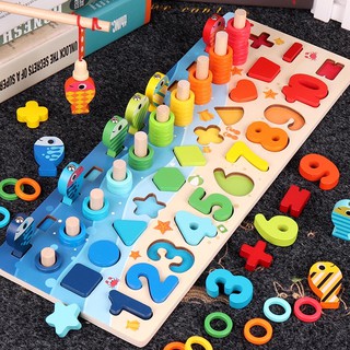 Đồ Chơi Trí Tuệ Cho Bé Học Chữ Số, Tập Đếm Kèm Bộ Câu Cá Montessori