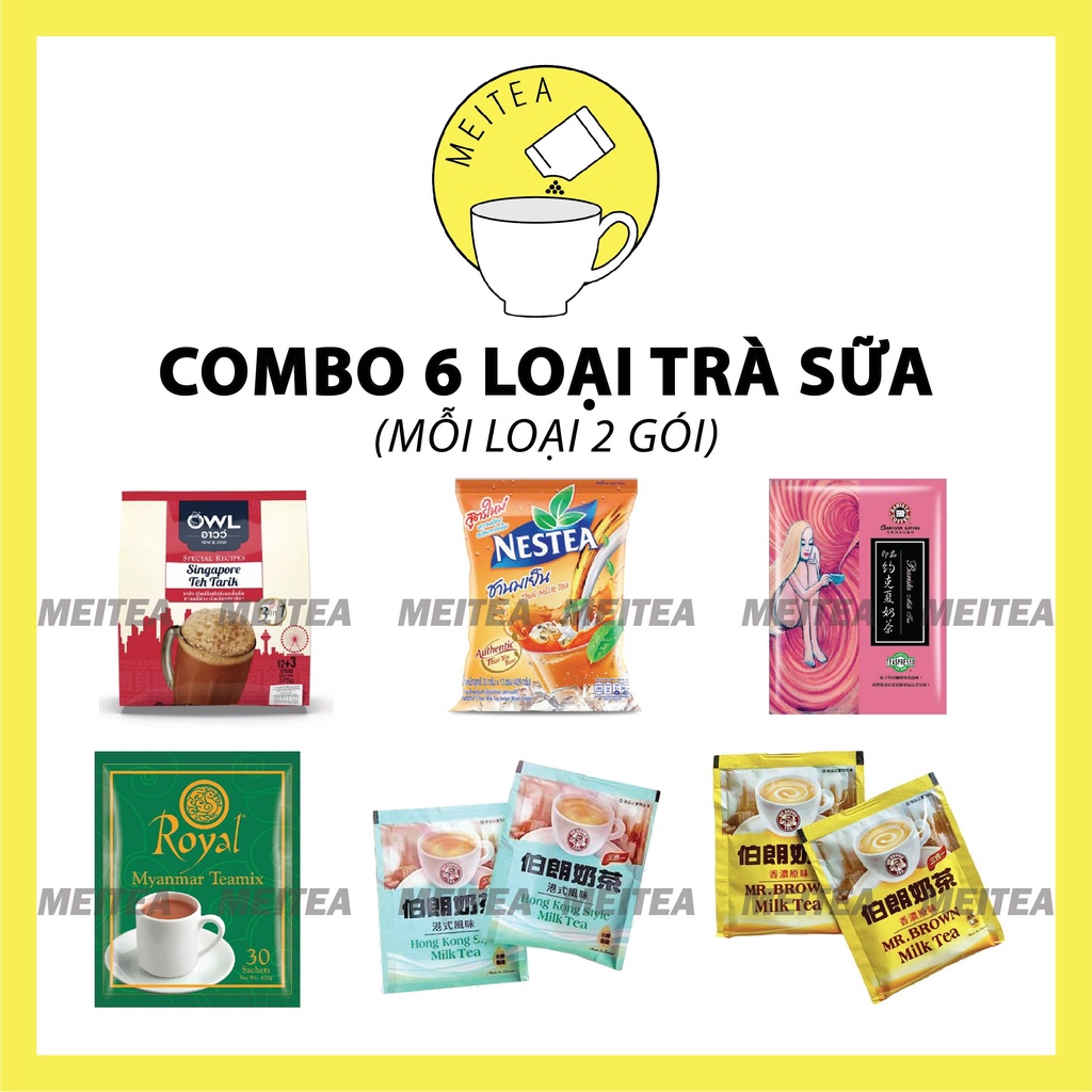 Mix 5 thương hiệu trà sữa đủ vị - 12 gói