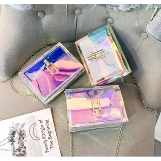 1 túi đeo chéo nhựa trong suốt hologram thời trang