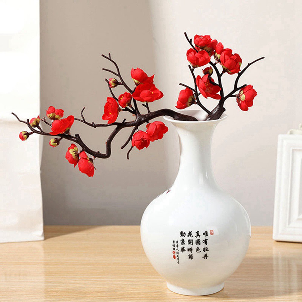 Cành Hoa Mận Giả Bằng Vải Lụa 2 Kiểu Tùy Chọn Dùng Trang Trí Nhà Cửa / Tiệc Tùng Mùa Đông