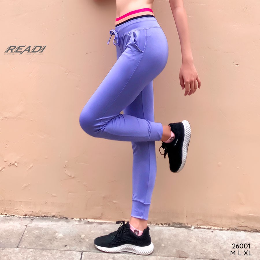 Quần tập gym yoga nữ, jogger thể thao dáng dài ống rộng READI - 26001