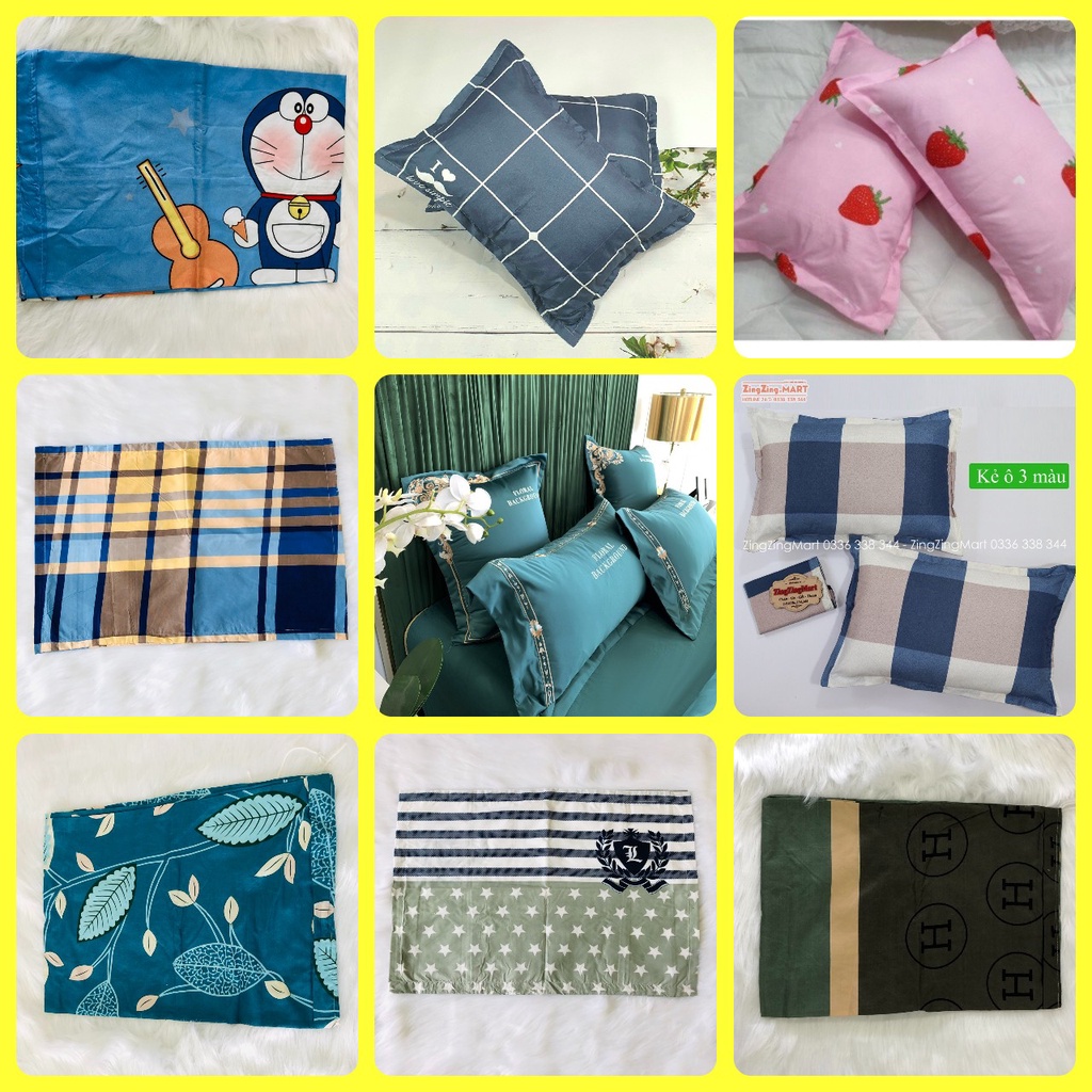 [Ảnh thật- Vỏ gối nằm/ôm] Bao gối ôm và nằm chất coton poly, cực mát, thấm hút mồ hôi, không xù lông, không phai màu