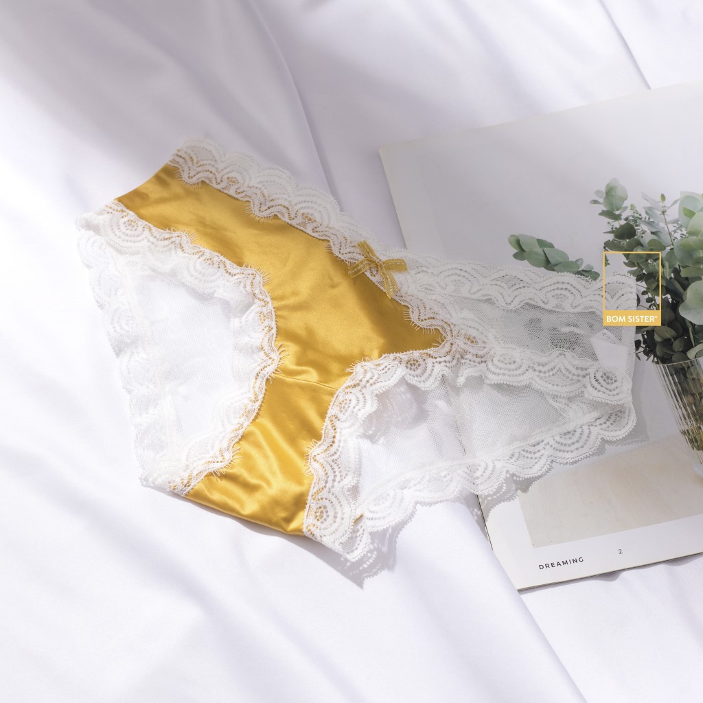 [Mã FARSBR99A giảm 10% đơn 99K] Quần lót thun lạnh phối lưới viền ren đính nơ BOM SISTER Q4525 | BigBuy360 - bigbuy360.vn