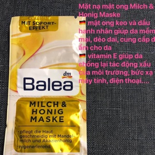 ❤️MẶT NẠ MẬT ONG BALEA MILCH & HONIG (gói 2 ngăn)- HÀNG ĐỨC