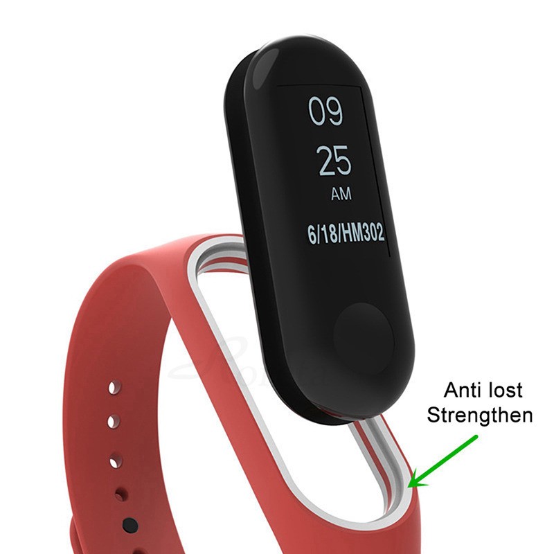 Duo Teng Dây Đeo Thay Thế Chất Liệu Silicon Màu Trơn Cho Xiaomi Mi Band 3/4