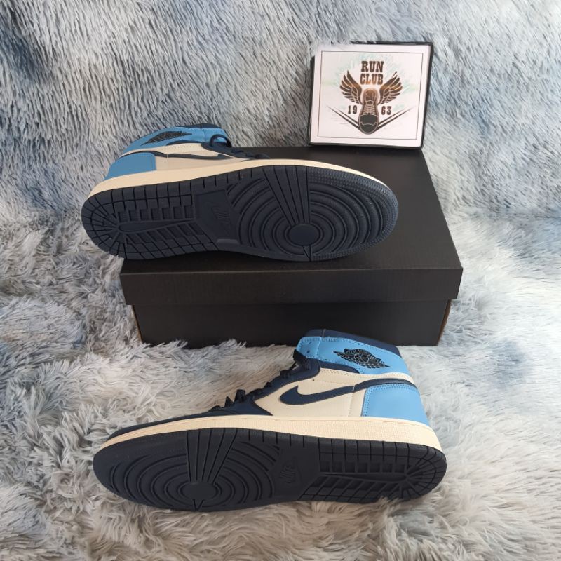 [Ảnh thật] giầy thể thao Jordan 1 cổ cao xanh trắng thời trang | BigBuy360 - bigbuy360.vn