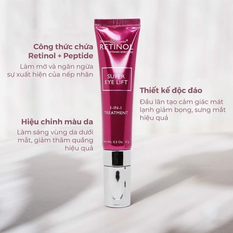 Kem mắt Retinol Super Eye Lift làm mờ nếp nhăn, rãnh cười 15g