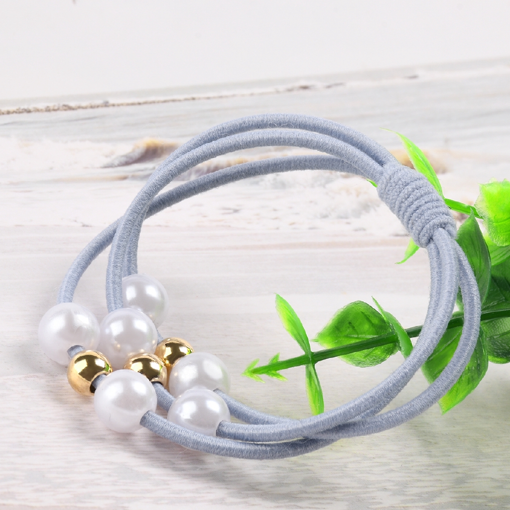 Dây buộc tóc co giãn đính ngọc trai giả thời trang cho nữ