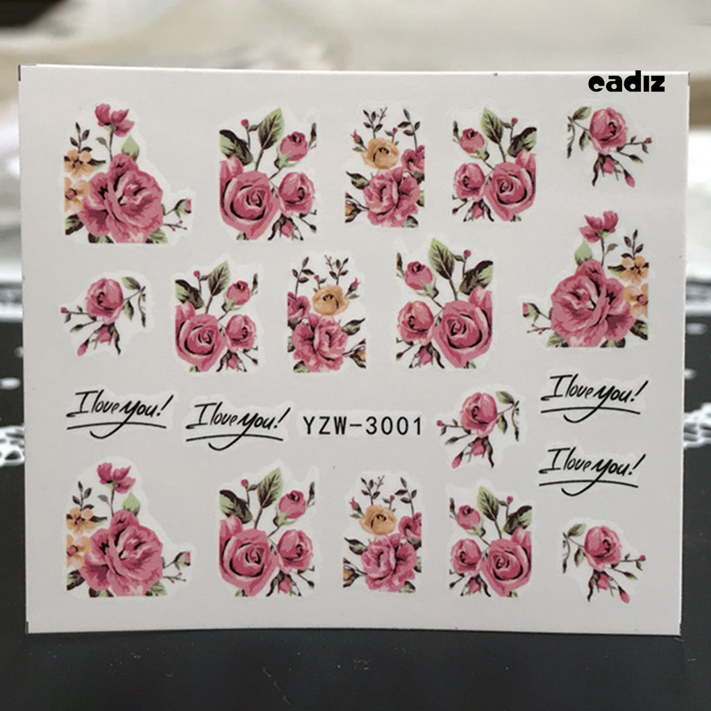 [Hàng mới về] Miếng dán trang trí móng tay thời trang in hoa