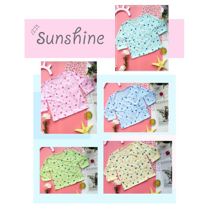 Áo dài tay cúc lệch họa tiết bình sữa cho bé 3-8kg/ nhiều mẫu