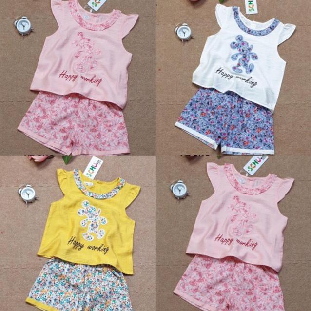 SIZE 1-12 (9-35kg) ĐỒ BỘ BÉ GÁI VẢI TƠ SỌC HÌNH CHUỘT MICKEY CỰC DỄ THƯƠNG