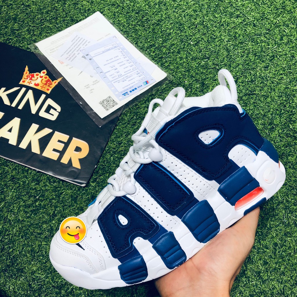Giày Uptempo trắng xanh nam nữ size 36-44 + full box + bill + tặng tất