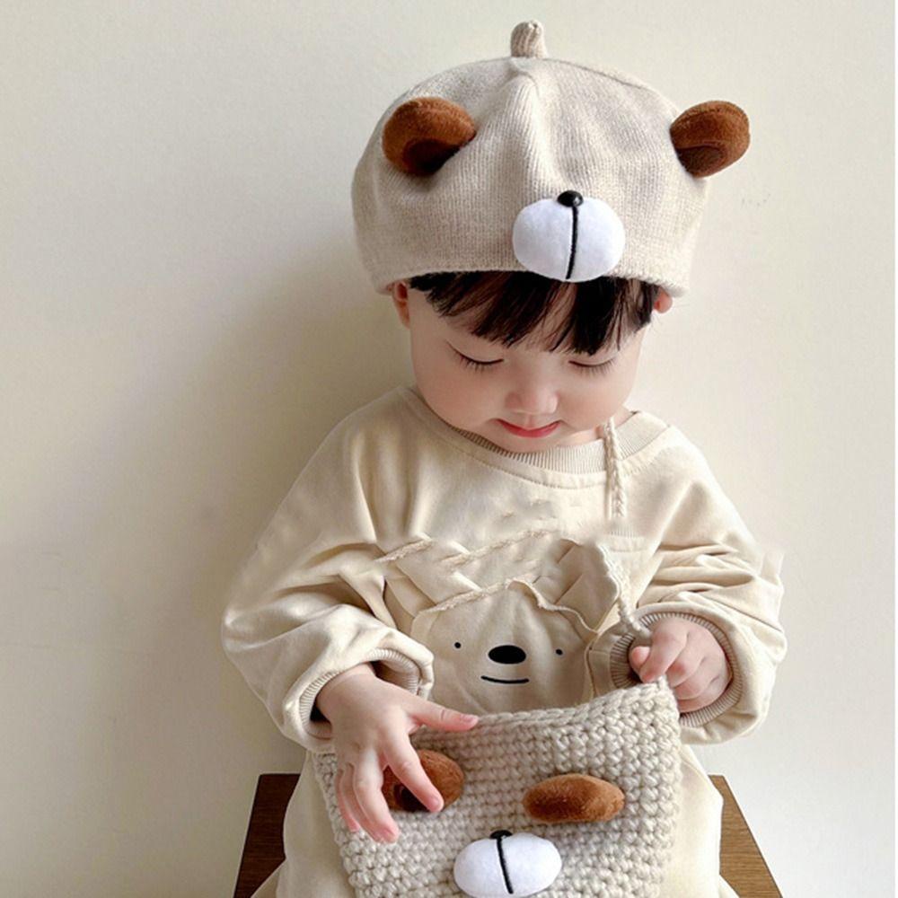 Mũ Beret Len Giữ Ấm Mùa Đông Cho Bé 5 Tháng - 4 Tuổi