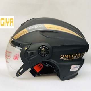 Mũ bảo hiểm nửa đầu có kính Omega MT18 kính