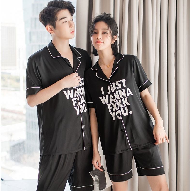 Bộ Đồ Ngủ Tay Ngắn Dáng Rộng Vải Lụa Mát Dành Cho Cặp Đôi | BigBuy360 - bigbuy360.vn