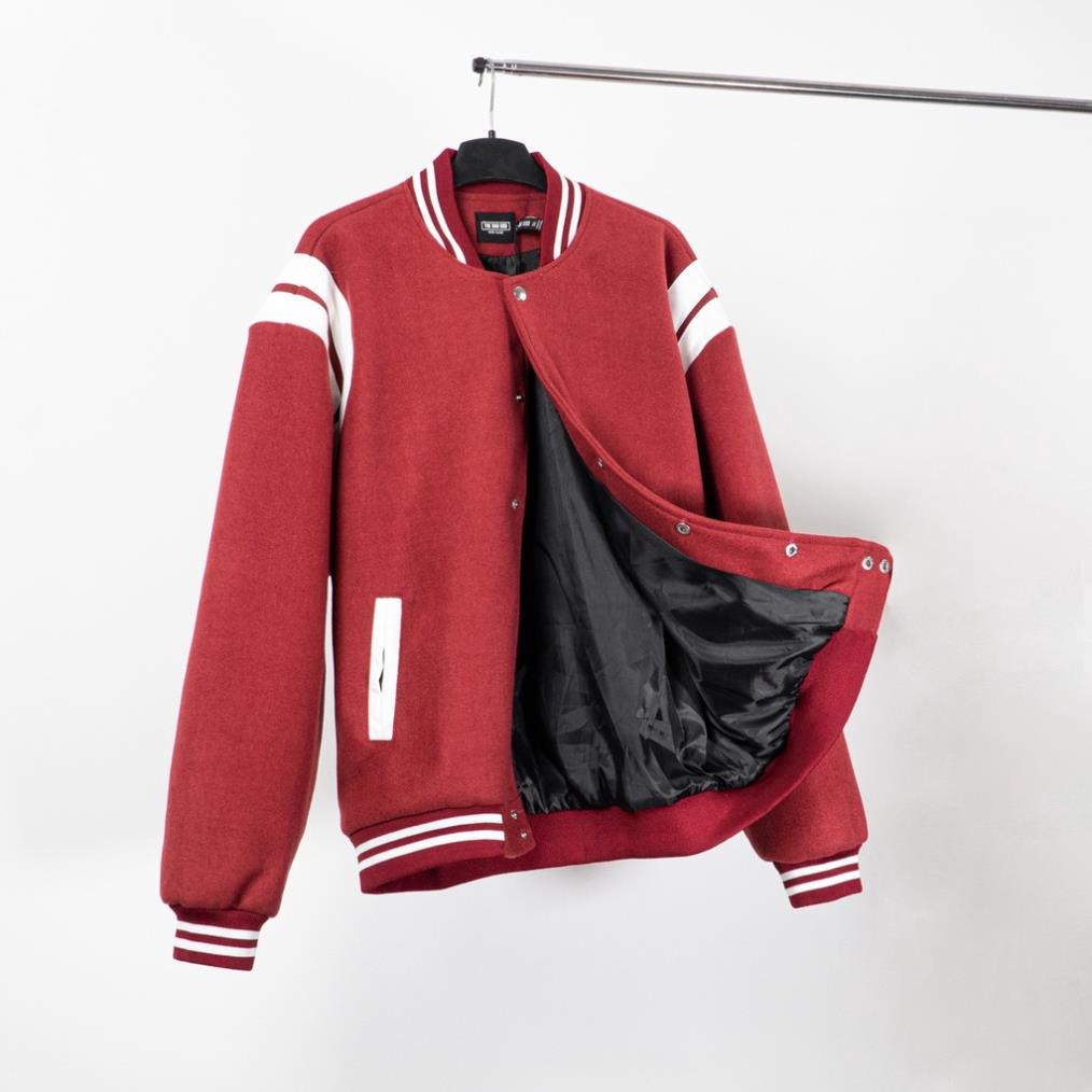 Áo khoác bomber varsity jacket The Bad God Teddy đỏ