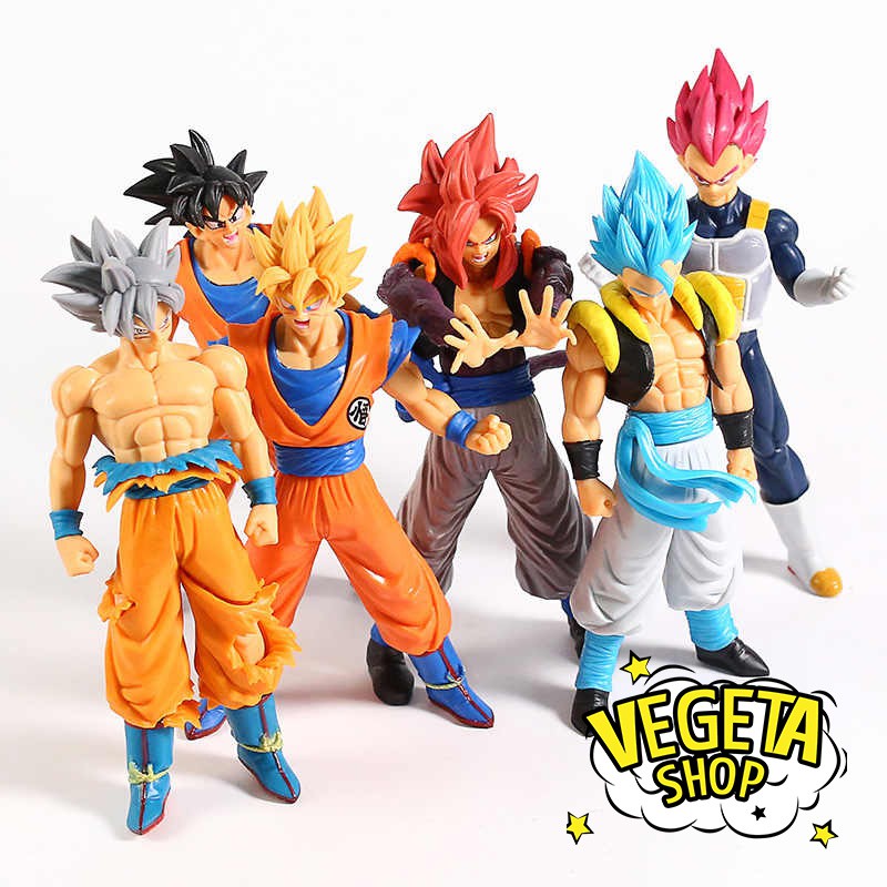 Mô hình Dragon Ball - 14 mẫu Gogeta SonGoku Broly Jiren Vegeta Goku Ultra Instinct UI Super Saiyan God SSJ4 - 16~20cm