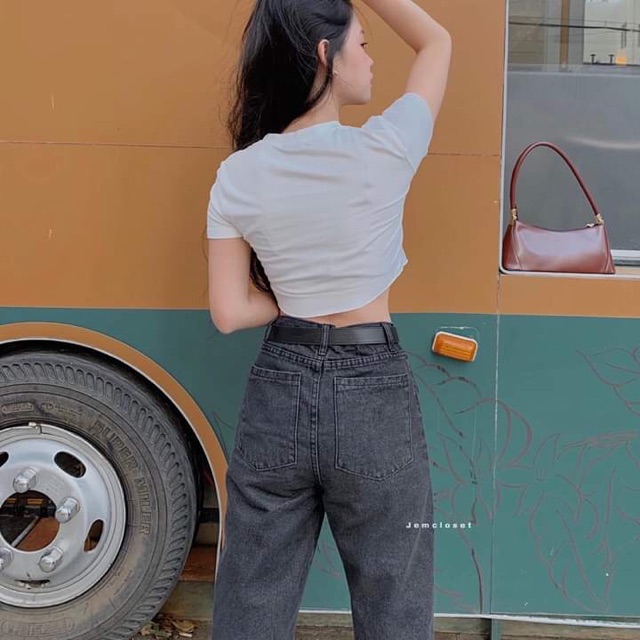 Quần jean ống rộng dáng dài hai túi trước, 269BE | BigBuy360 - bigbuy360.vn