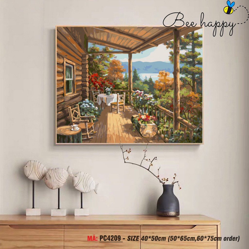 Tranh tô màu theo số BEE HAPPY căn nhà bên rừng PC4209