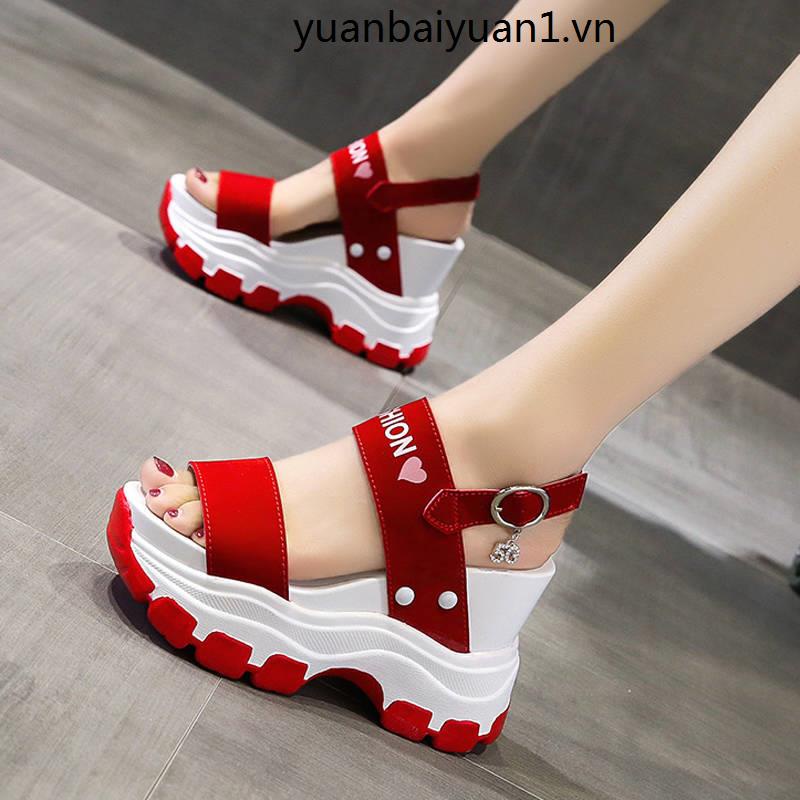 Giày Sandal Đế Xuồng Dày Thời Trang Mùa Hè Mới 2021 10cm