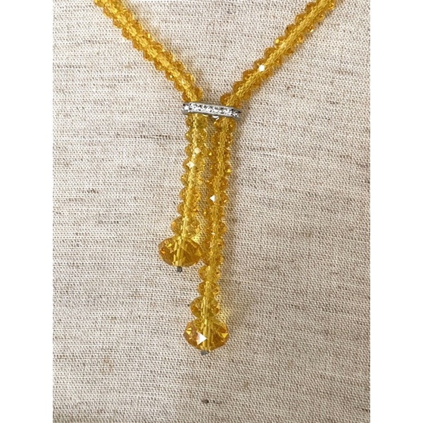 Vòng cổ pha lê Swarovski kiểu hạt bánh cam 6mm