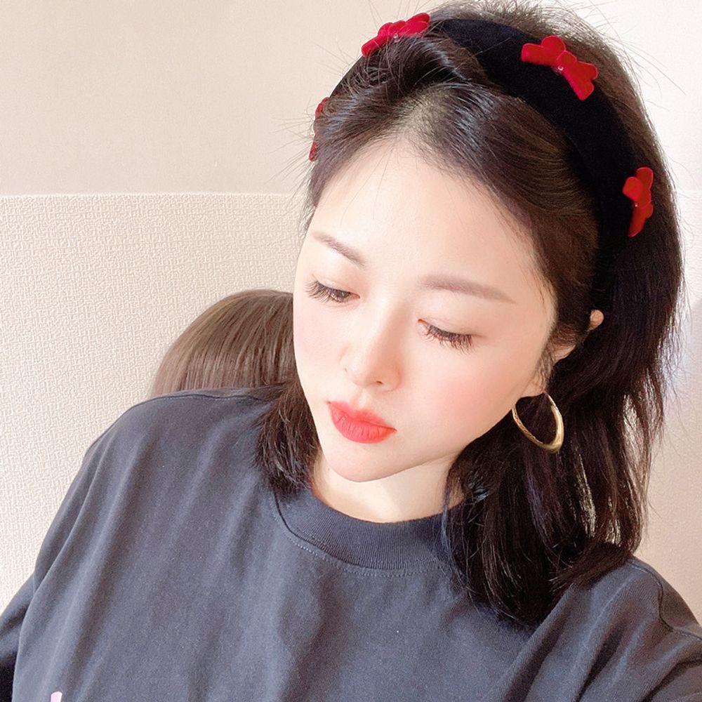 2 Băng Đô Cài Tóc Bằng Vải Nhung Chống Trượt Thời Trang Cho Bạn Gái