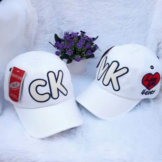 Nón cặp thêu chữ vk ck