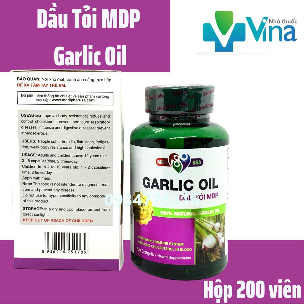 ✅ Viên Dầu Tỏi Tinh Chất, Tăng Cường Sức Đề Kháng - DẦU TỎI MDP- Hộp 200 viên