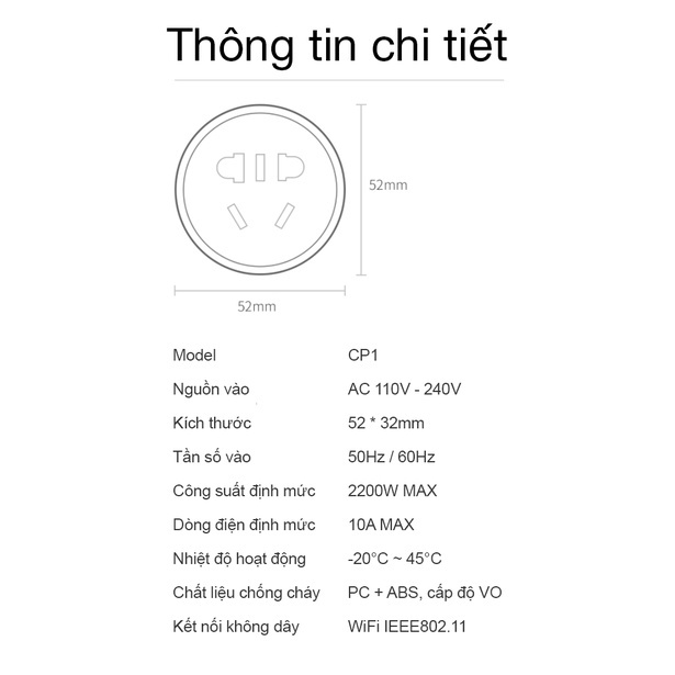 Ổ cắm Wifi thông minh Gosund CP1