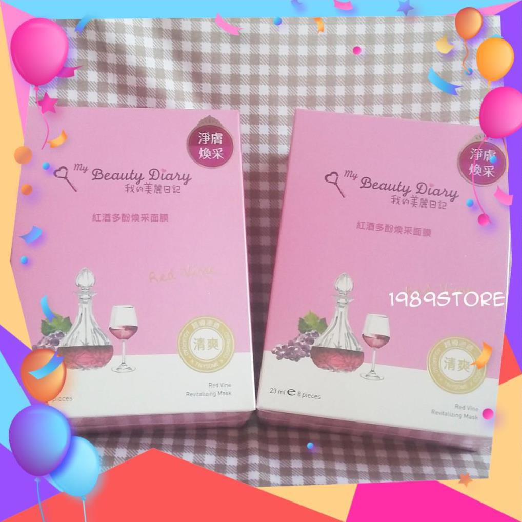 [Freeshipx] Mặt Nạ Rượu Vang My Beauty Diary hộp 8 miếng