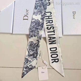 Khăn choàng lụa dior mỏng dài hẹp in họa tiết động vật thời trang
