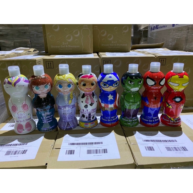 Sữa tắm gội 2in1 hoạt hình Vegan Air Val cho bé 3 tuổi trở lên 400ml