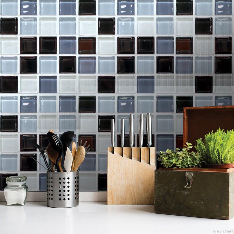 Set 6 viên gạch đá hoa cương hoạt tiết Mosaic không thấm nước trang trí nội thất gia đình