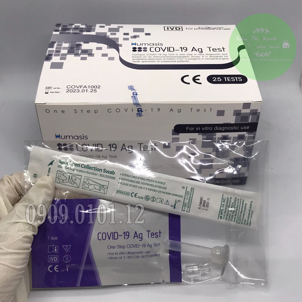 Bộ kit test nhanh Covid-19 Humasis, chính hãng Hàn Quốc được Bộ Y Tế cấp phép