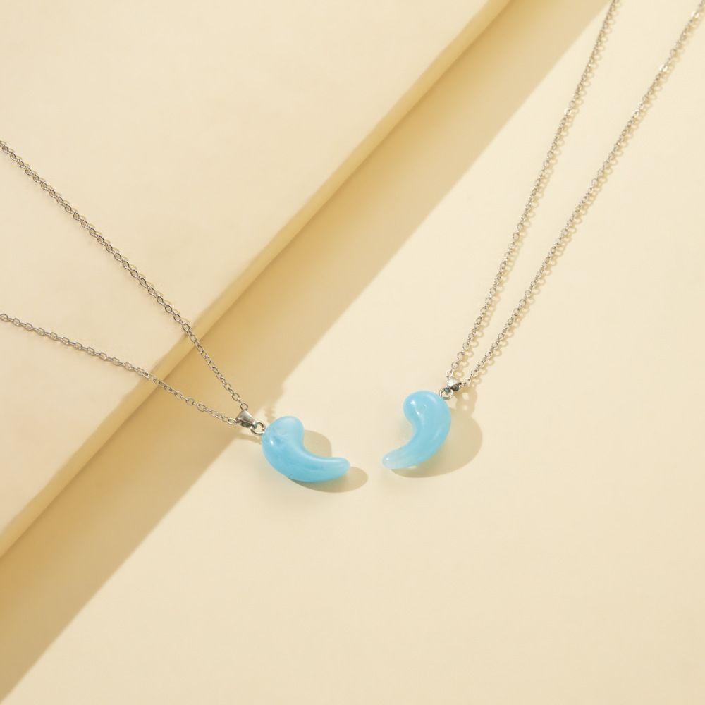 BSUNS Set 2 Vòng cổ Mặt Hình Học Bằng Nhựa Resin Thời Trang Cho Cặp Đôi