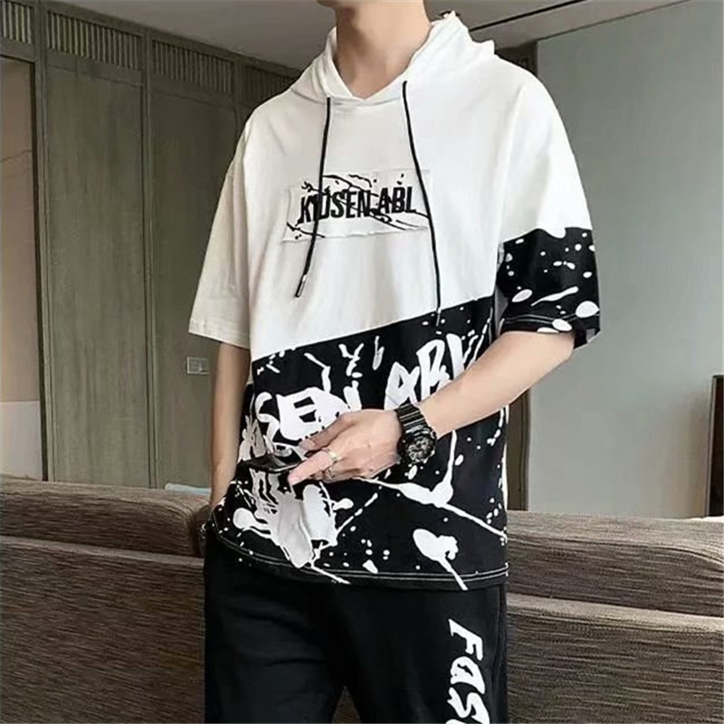 Áo Hoodie Ngắn Tay In Chữ Phong Cách Hiphop Thời Trang Cho Nam