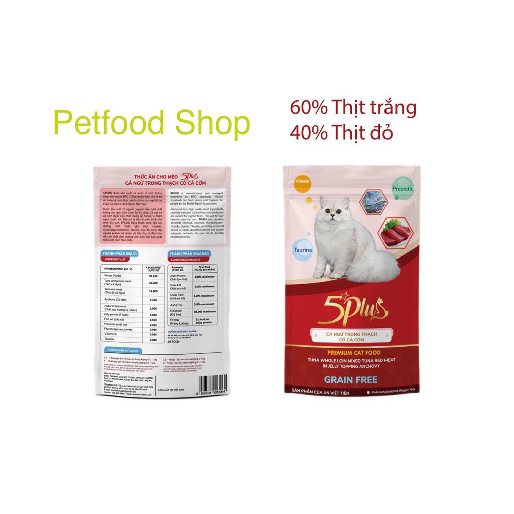 Pate 5Plus Gói 70g - Kích thích vị giác cho mèo